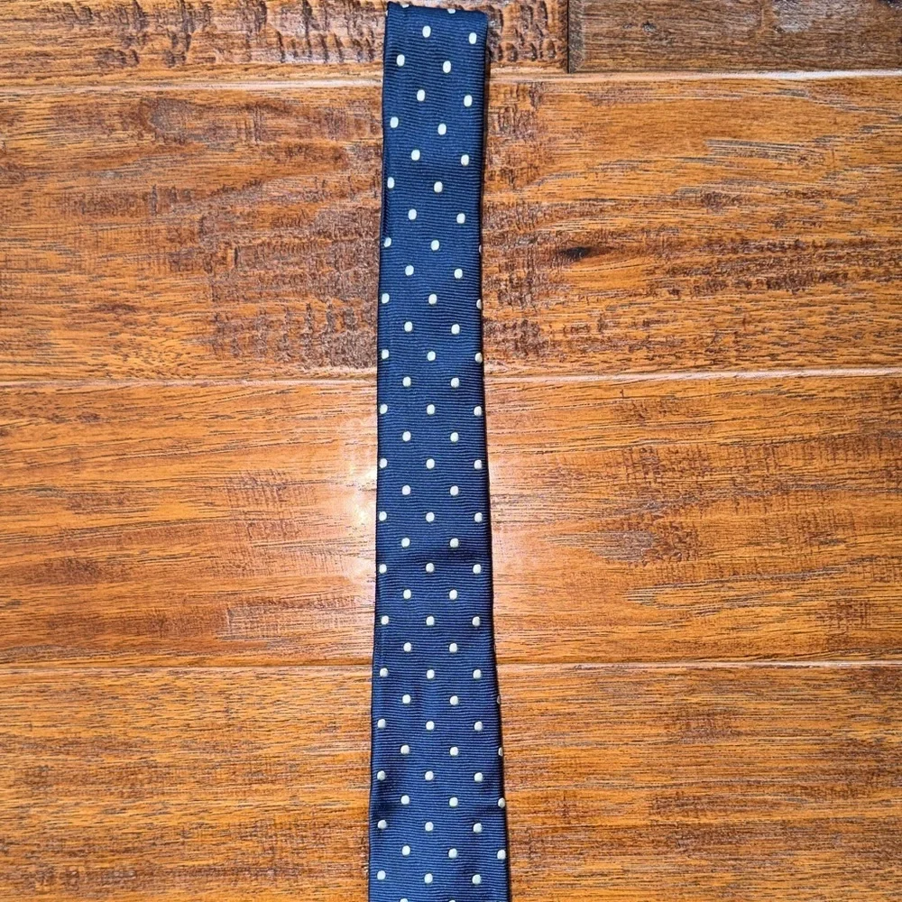 J. Crew Dark Blue Tie with White Dots